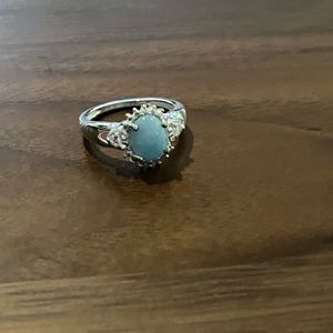 9.25 Sterling Silver and Natural Blue Larimar stone ring